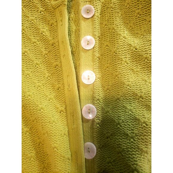 Cherokee Green Cable knit Collar Button Up Cardigan Sweater Size XL - Picture 7 of 7